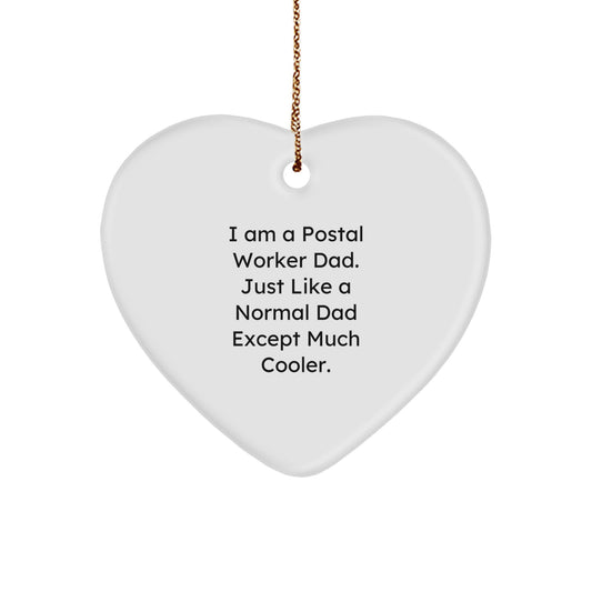 Dad Postal Worker Keepsake Christmas Heart Ornament for Him Gift - Image 1