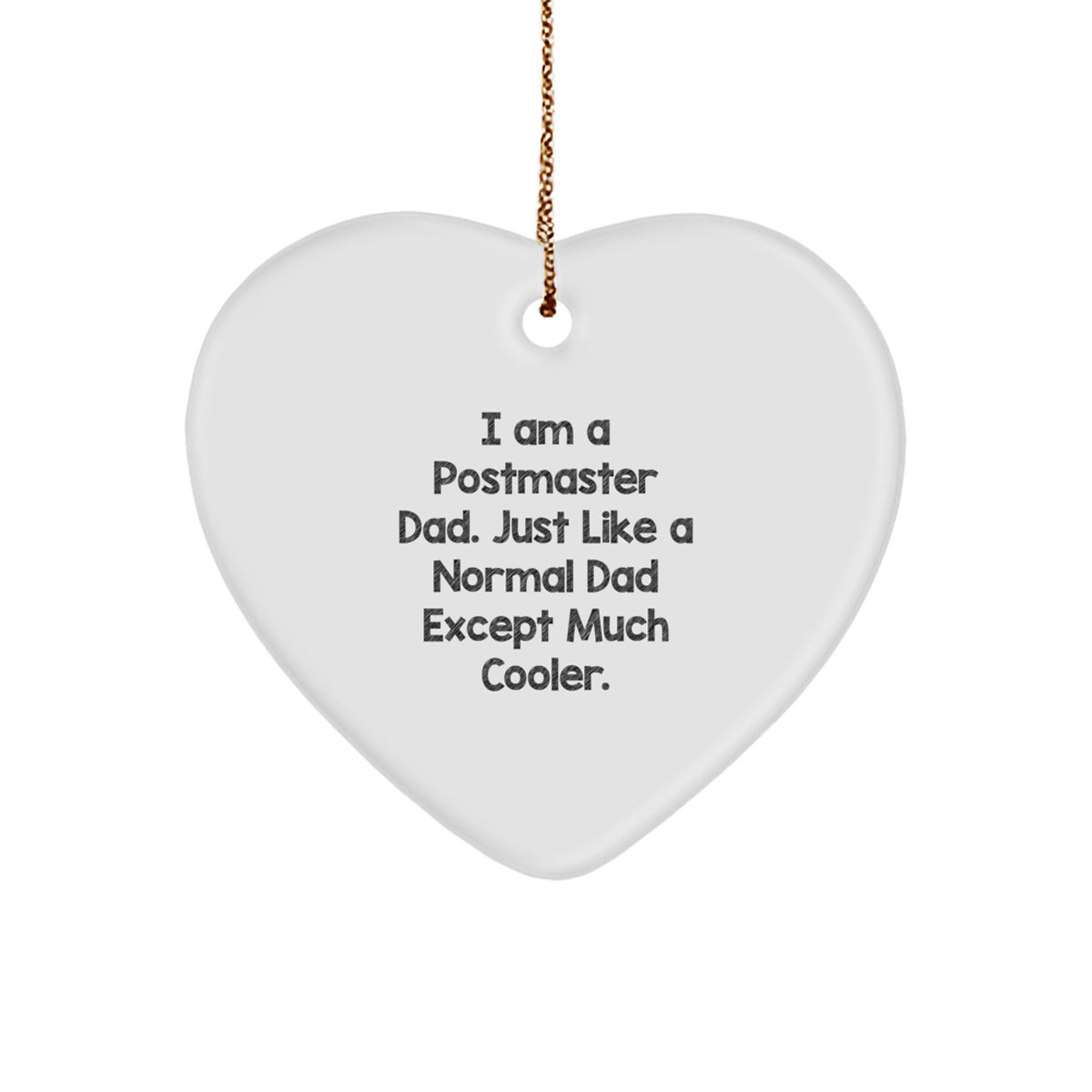 Postmaster Dad Keepsake Heart Christmas Ornament for Him Gift - Image 1