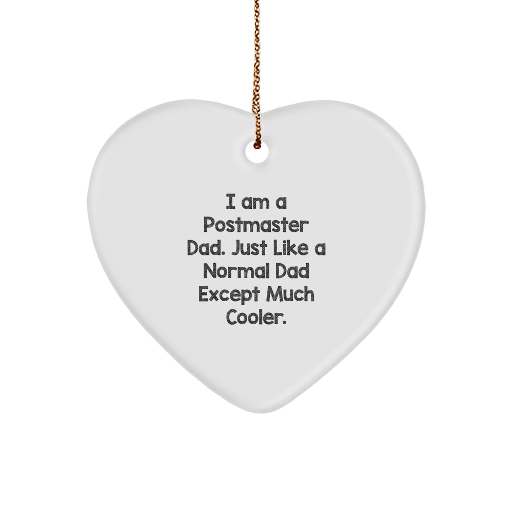 Postmaster Dad Keepsake Heart Christmas Ornament for Him Gift - Image 1