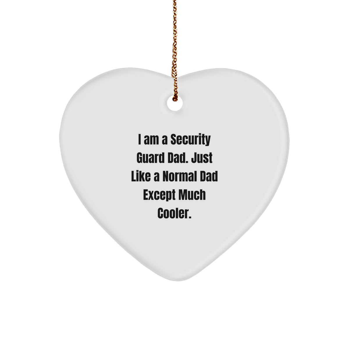 Christmas Gift for Her White Security Guard Dad Ornament Present - Image 1