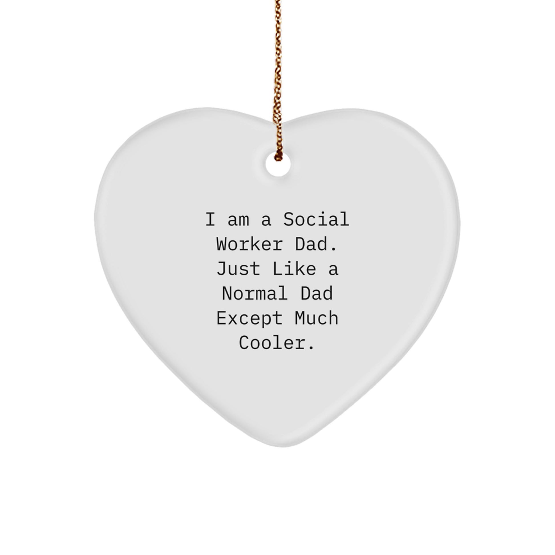 Christmas Gift for Teens Surprise Social Worker Dad Heart Ornament - Image 1