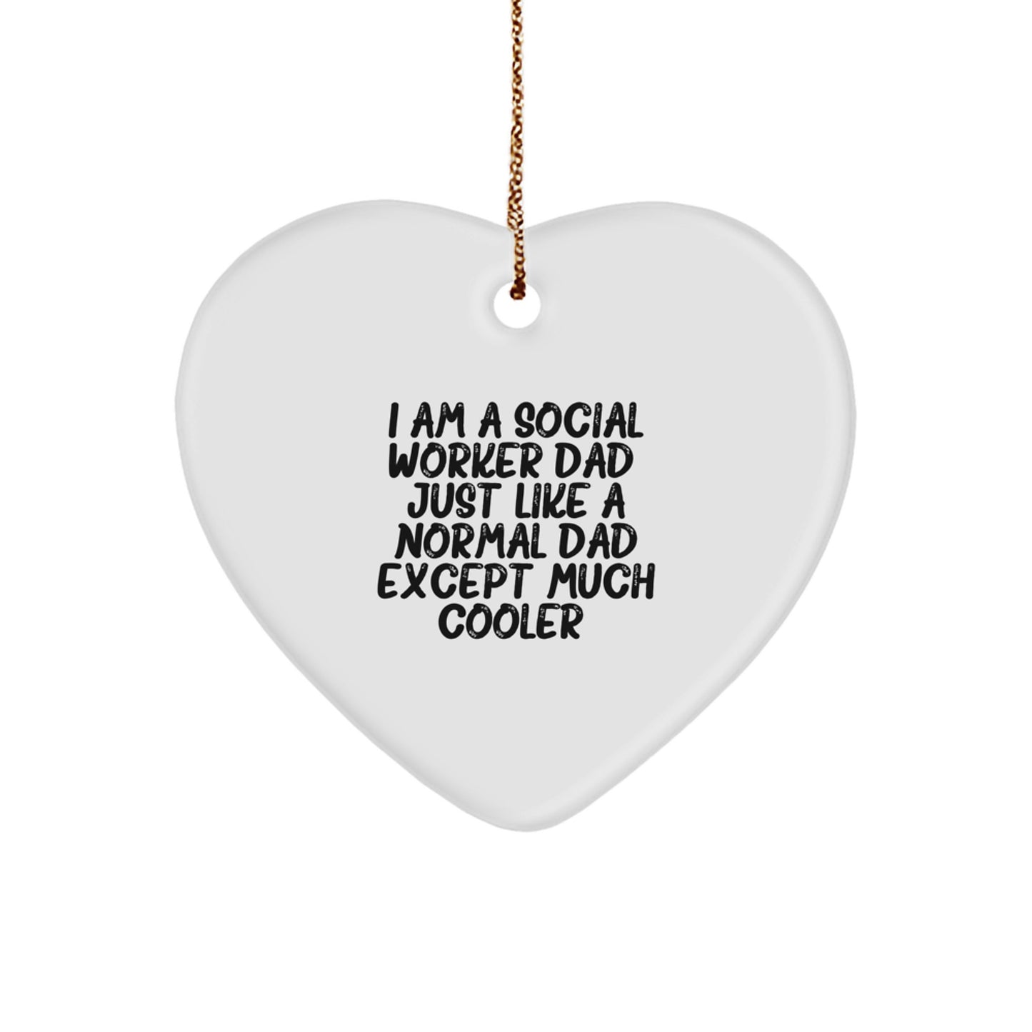 Christmas Gift for Her Social Worker Dad Heart Ornament Present - Image 1