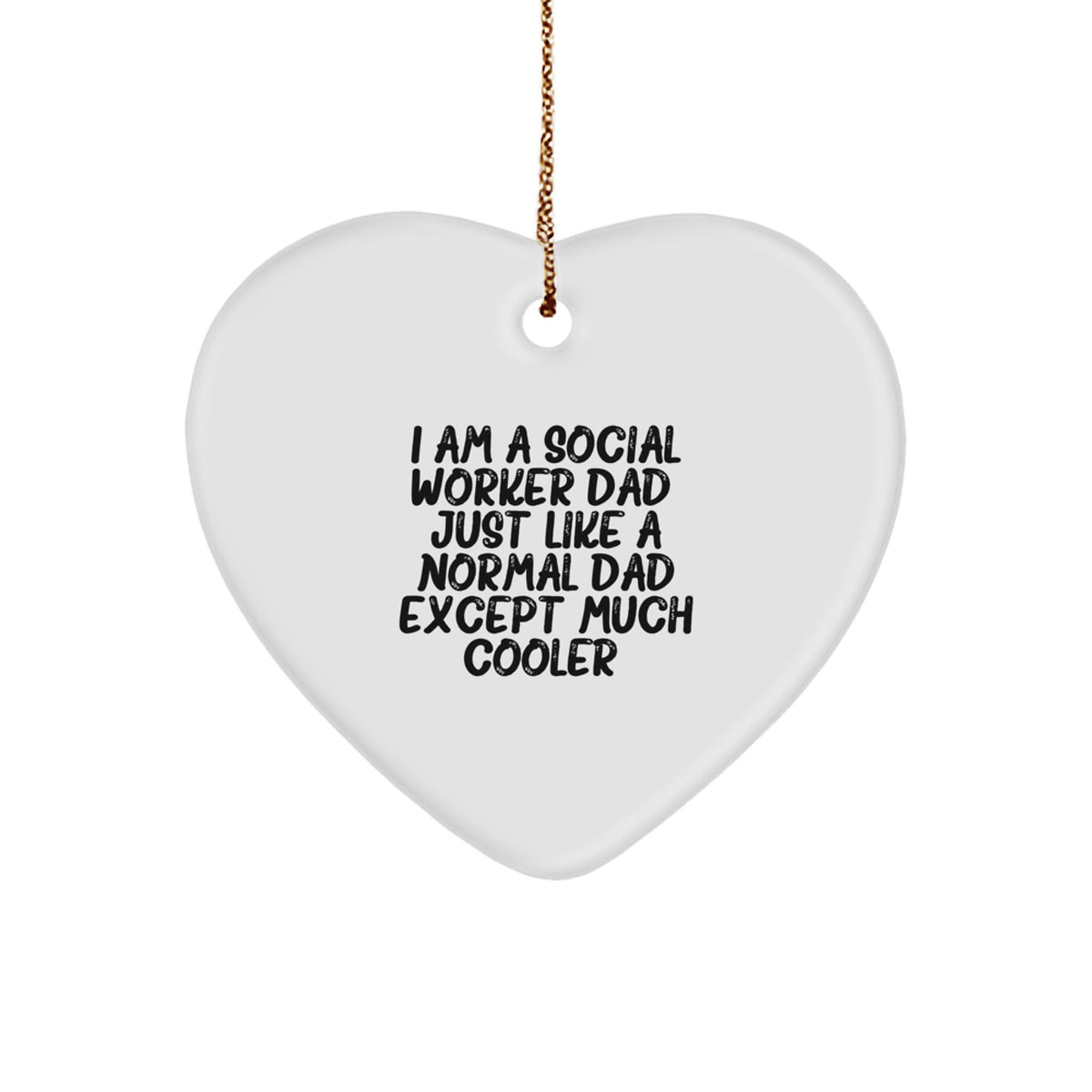 Christmas Gift for Her Social Worker Dad Heart Ornament Present - Image 1