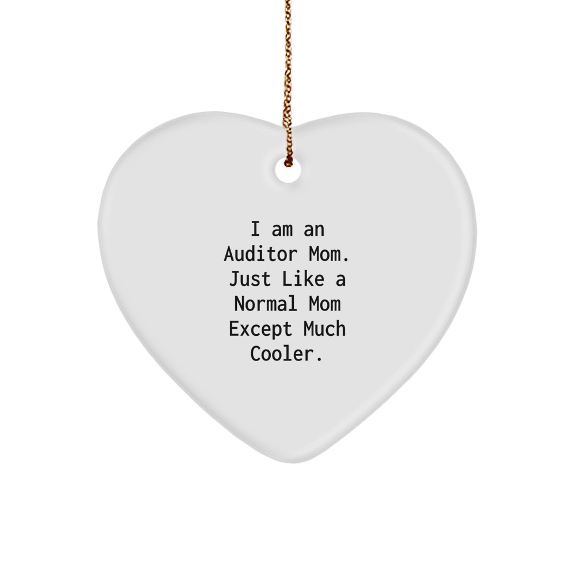 Christmas Gift for Roommates Collectible Auditor Mom Heart Ornament - Image 1