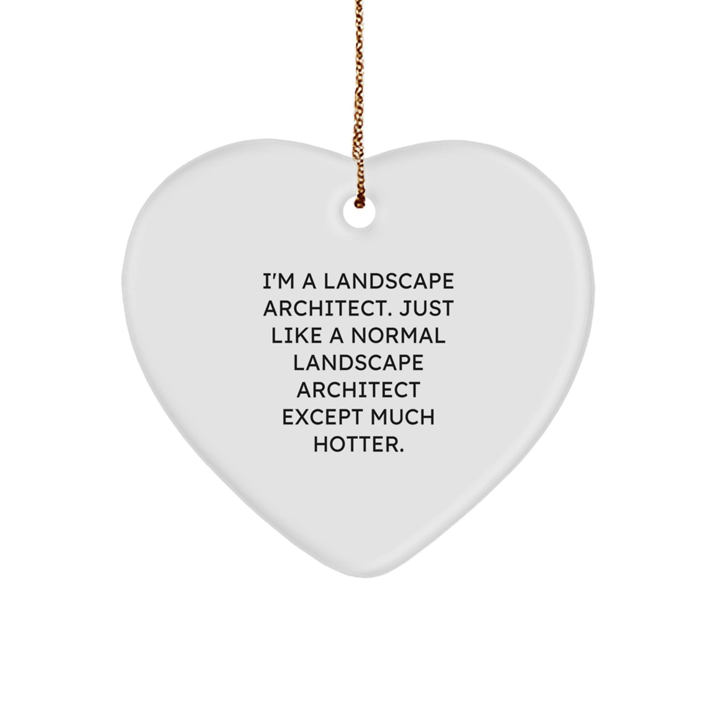 Funny Landscape Architect Gifts from Friends, Personalized Heart Ornament for Coworkers, 'I'm A Landscape Architect. Just Like A Normal Landscape Architect Except Much Hotter.' Christmas Unique Gifts - Image 1