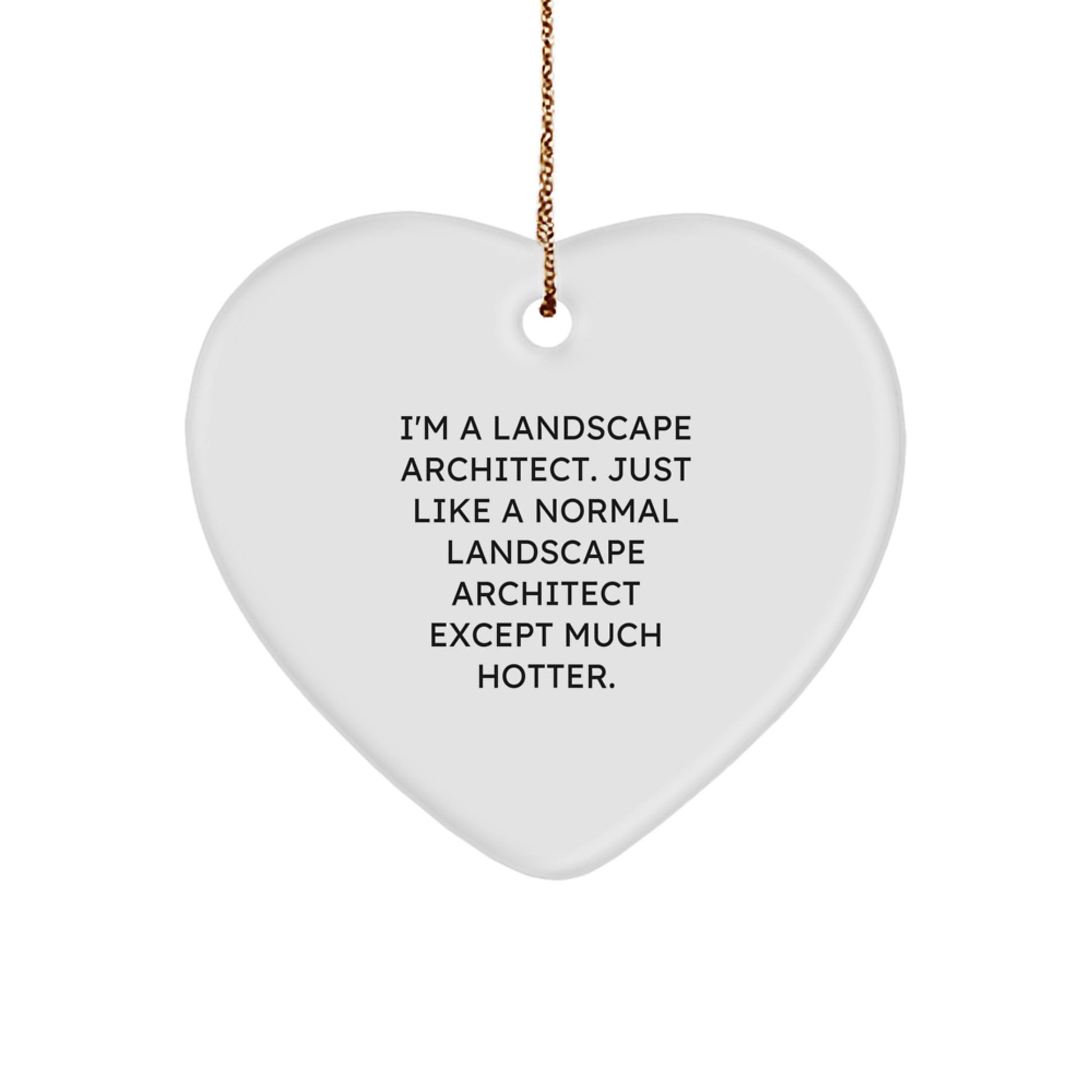 Funny Landscape Architect Gifts from Friends, Personalized Heart Ornament for Coworkers, 'I'm A Landscape Architect. Just Like A Normal Landscape Architect Except Much Hotter.' Christmas Unique Gifts - Image 1