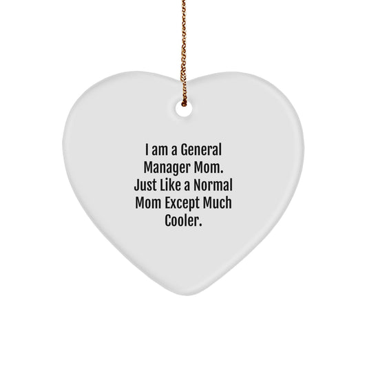 Christmas Unique Gift General Manager Mom Heart Ornament for Her Present - Image 1