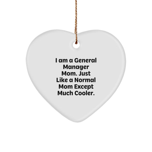 General Manager Mom Keepsake Christmas Unique Gift for Him Heart Ornament - Image 1