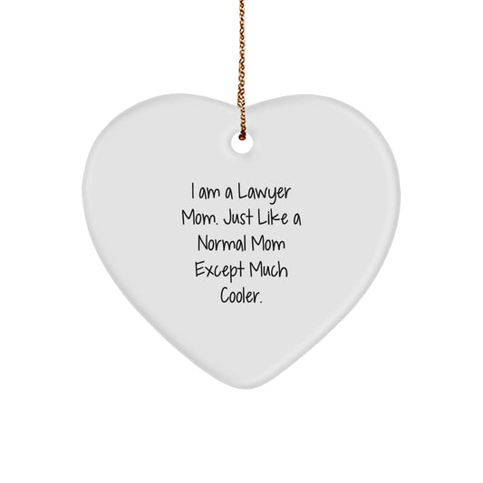 Lawyer Mom Favorite Heart Ornament for Kids Christmas Gift - Image 1