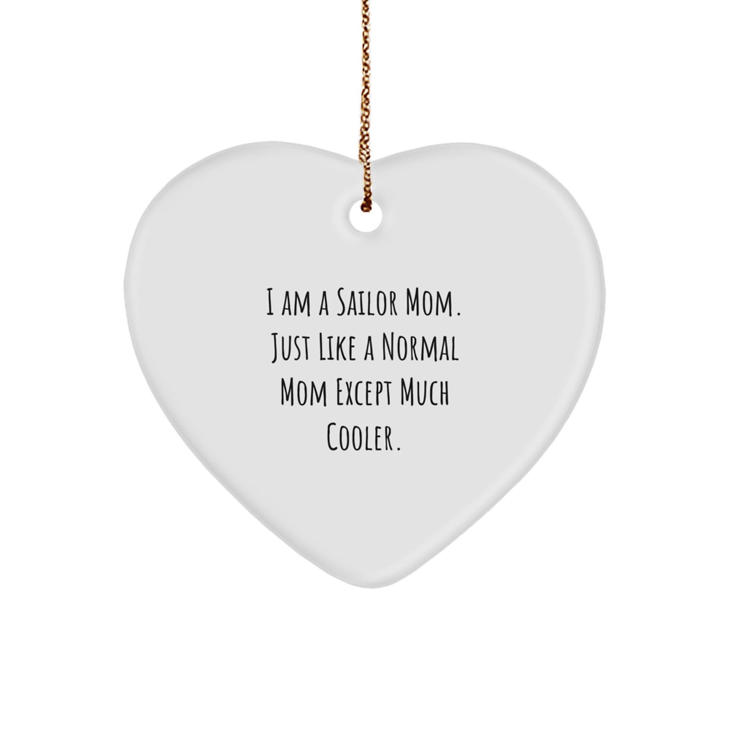Heart Ornament Sailor Mom Idea Christmas Gift for Coworkers - Image 1