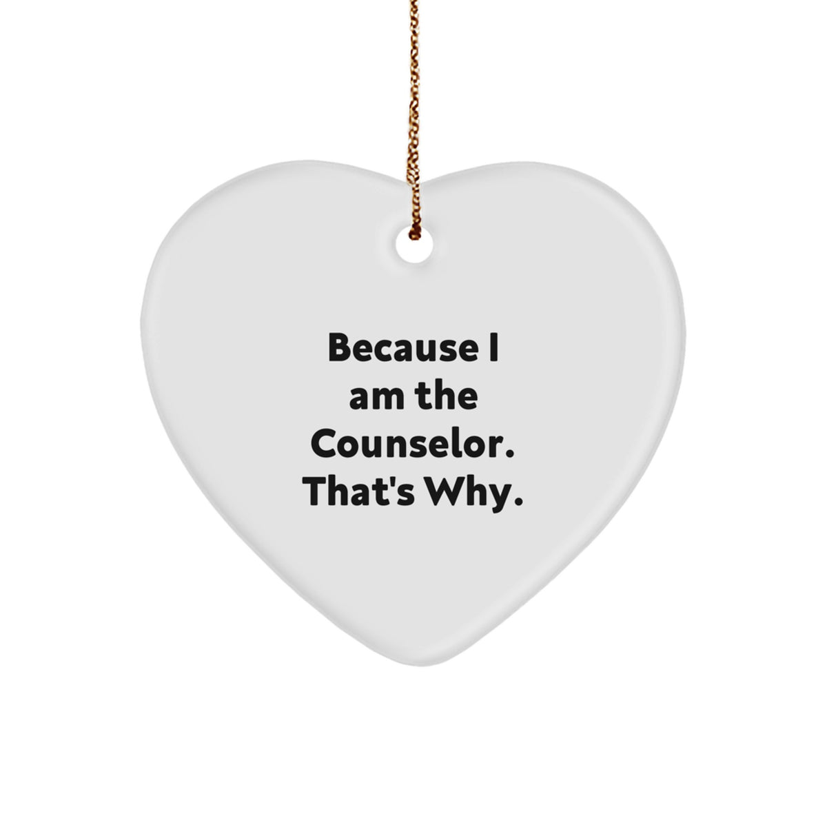 Counselor Keepsake Christmas Ornament for Him White Heart-Shaped Gift - Image 1