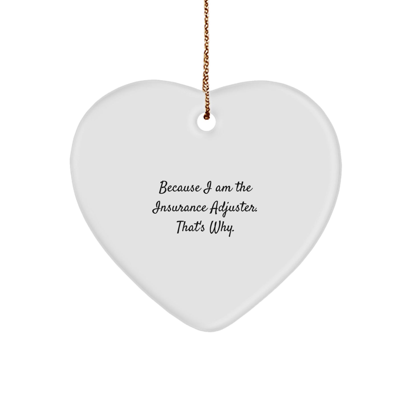 Christmas Gift for Her Insurance Adjuster Heart Ornament Present - Image 1