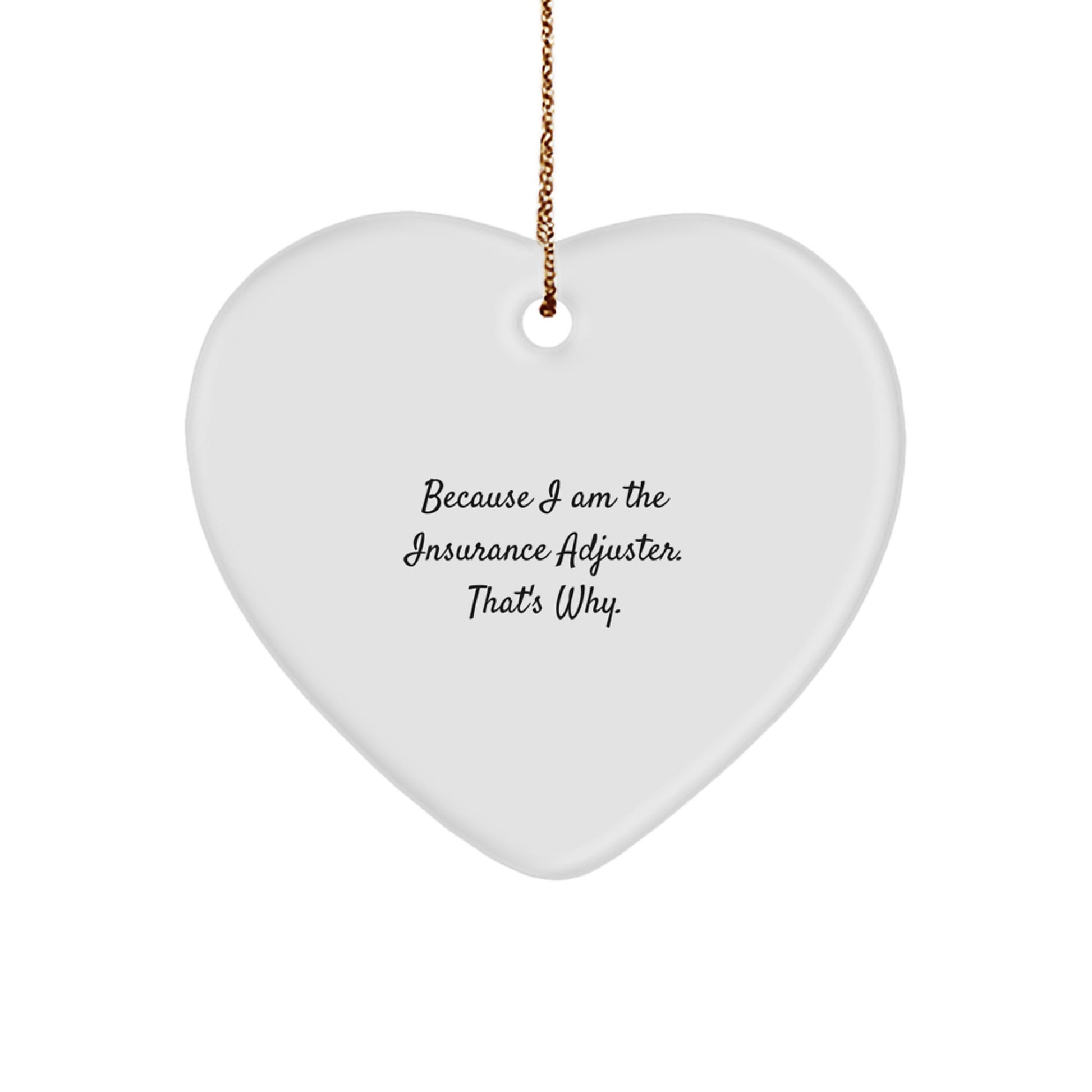 Christmas Gift for Her Insurance Adjuster Heart Ornament Present - Image 1