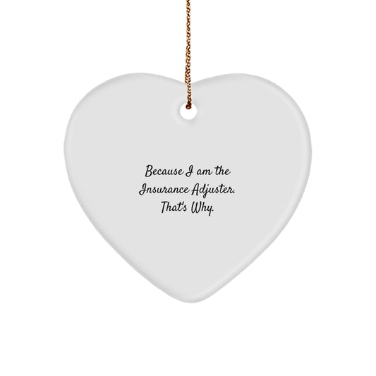 Christmas Gift for Her Insurance Adjuster Heart Ornament Present - Image 1