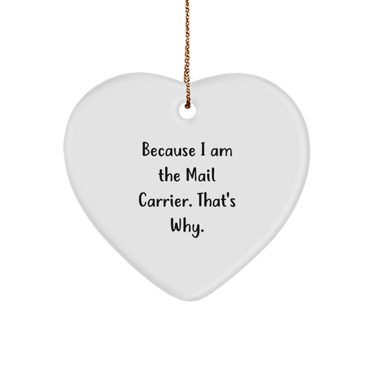 Funny Mail Carrier Gifts from Friends - Heart Ornament for Mail Carrier Men, Women, Coworkers, Family, Christmas Unique Gifts - Image 1