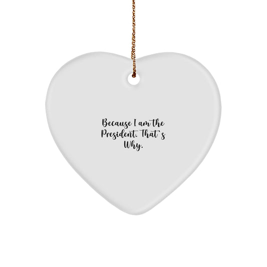 President Christmas Ornament Gift for Kids - Favorite Heart Keepsake - Image 1