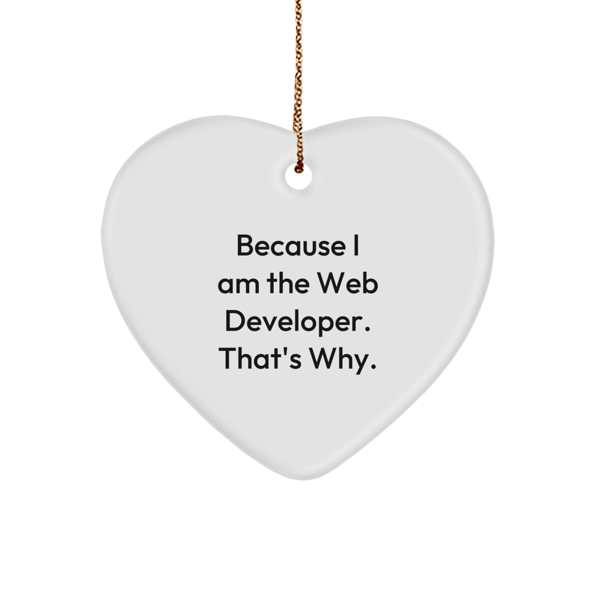Funny Because I am the Web Developer Christmas Ornament Memento Gift - Image 1