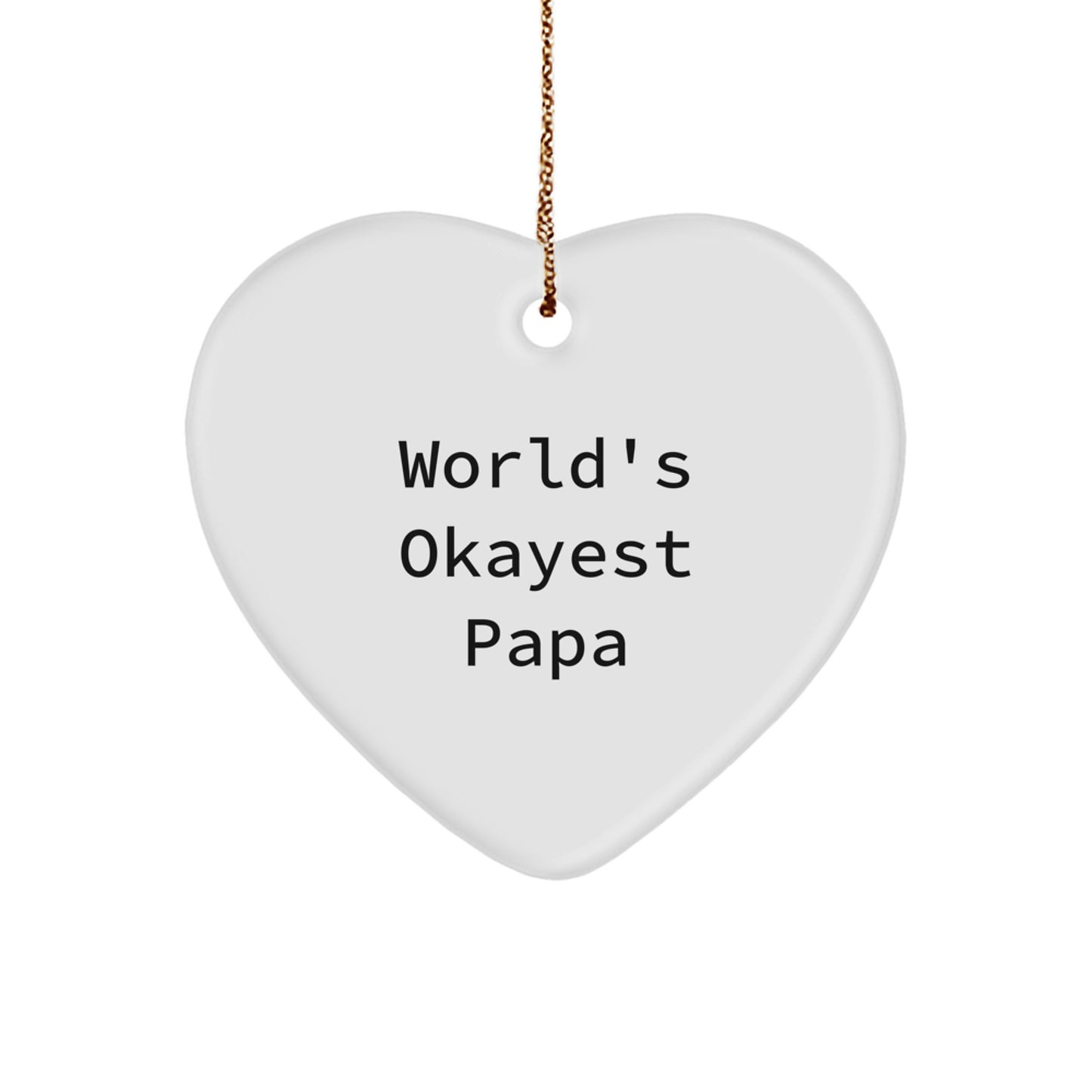 Papa Heart Ornament Keepsake Christmas Gift for Him - Image 1