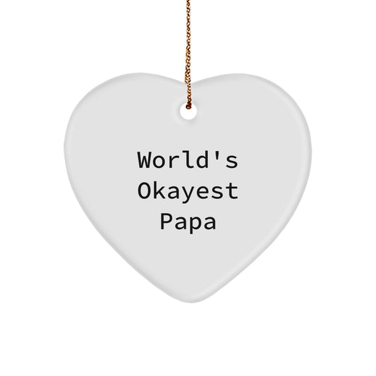 Papa Heart Ornament Keepsake Christmas Gift for Him - Image 1