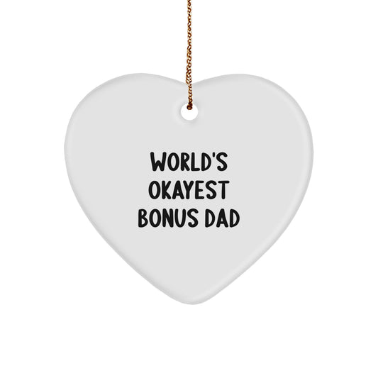 Christmas Gift for Dad Bonus Dad Heart Ornament Present - Image 1