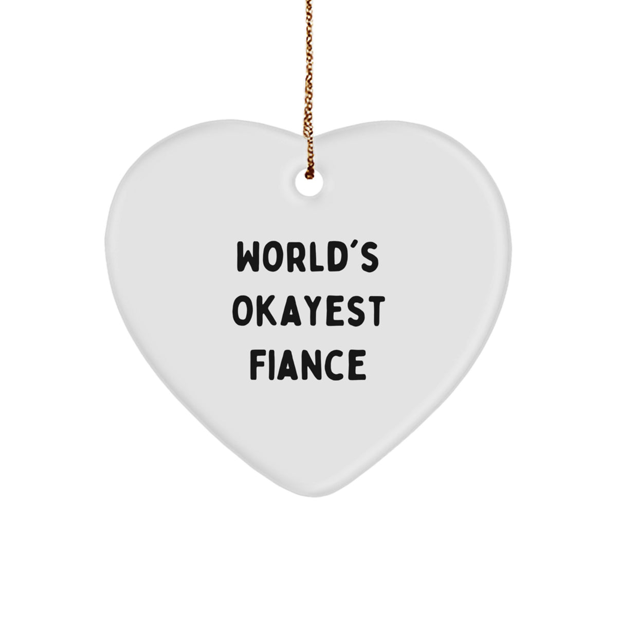 Fiance Heart Ornament Christmas Gift for Roommates Memento - Image 1