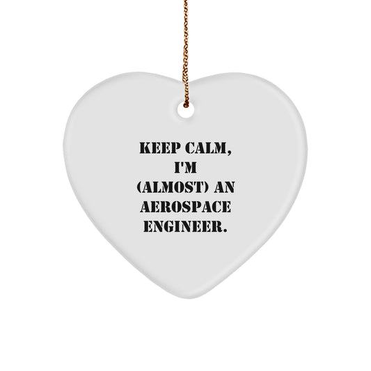 Christmas Gift for Her Aerospace Engineer Heart Ornament Present - Image 1