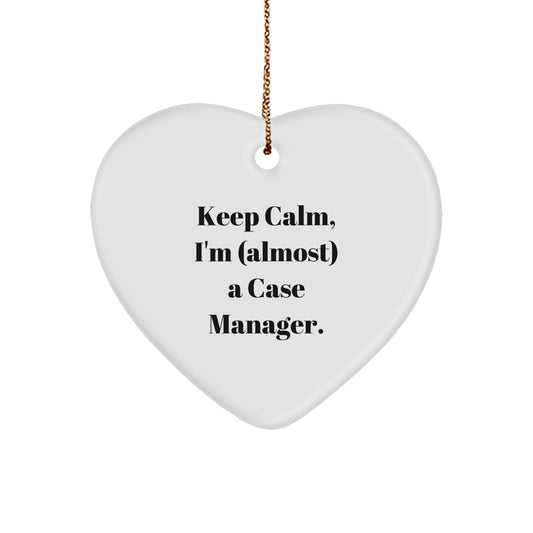 Funny Case Manager Heart Ornament Gifts from Friends, Coworkers, Family, Christmas Unique Presents for Men, Women, Case Managers - Image 1