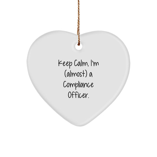 Compliance Officer Heart Ornament Favorite Kids Christmas Gift - Image 1