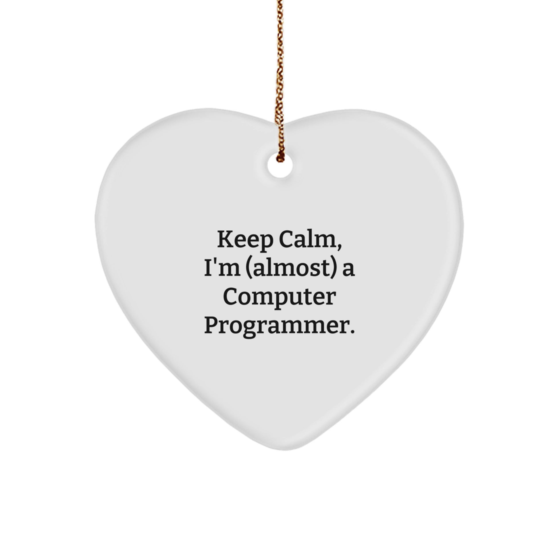 Playful Computer Programmer Heart Ornament Christmas Gift for Roommates - Image 1