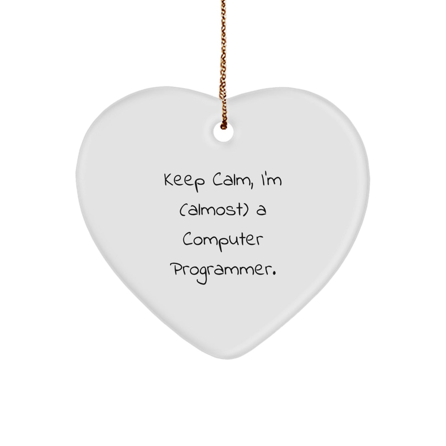 Christmas Gift for Her Present Computer Programmer Heart Ornament - Image 1