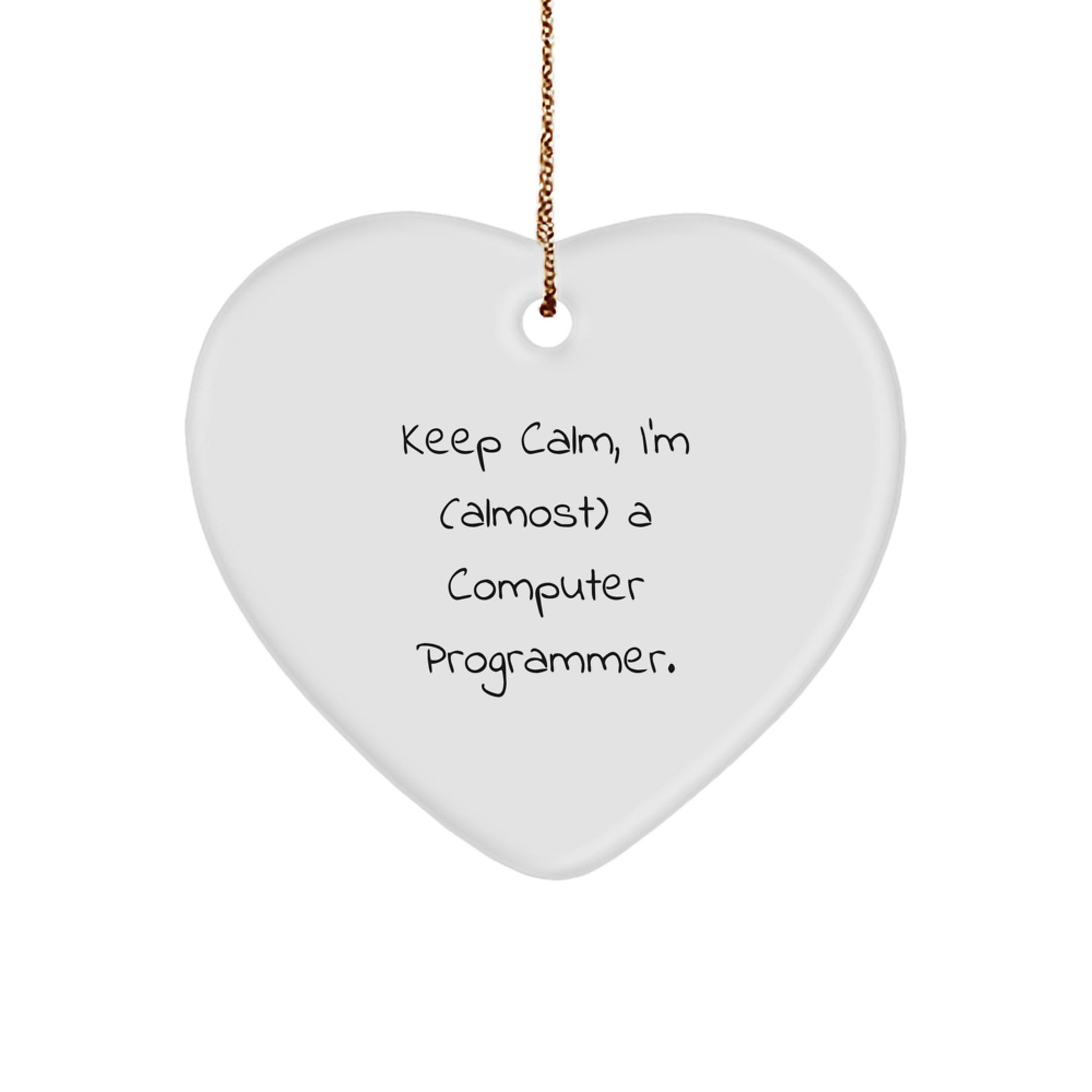 Christmas Gift for Her Present Computer Programmer Heart Ornament - Image 1