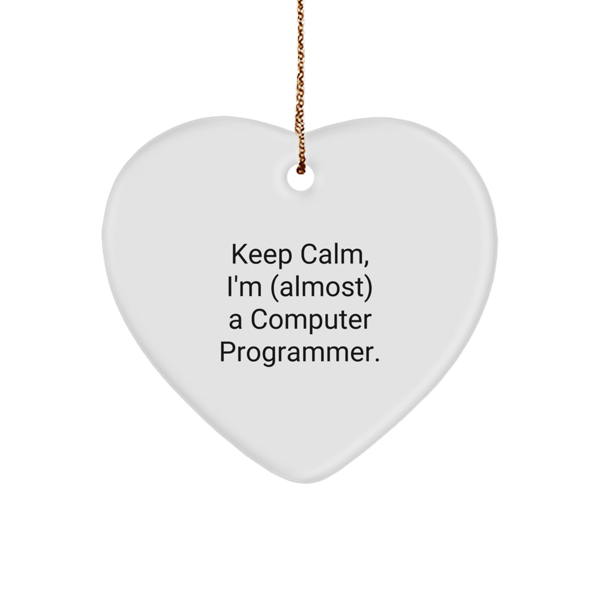Computer Programmer Heart Ornament Christmas Gift for Neighbors - Image 1