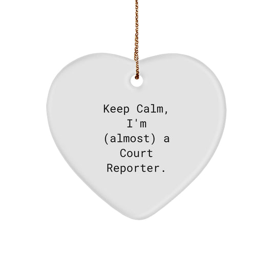 Funny Court Reporter Gifts for Coworkers, Heart Ornament Keepsake from Men, Women, Friends, Family, Unique Christmas Unique Gifts - Image 1