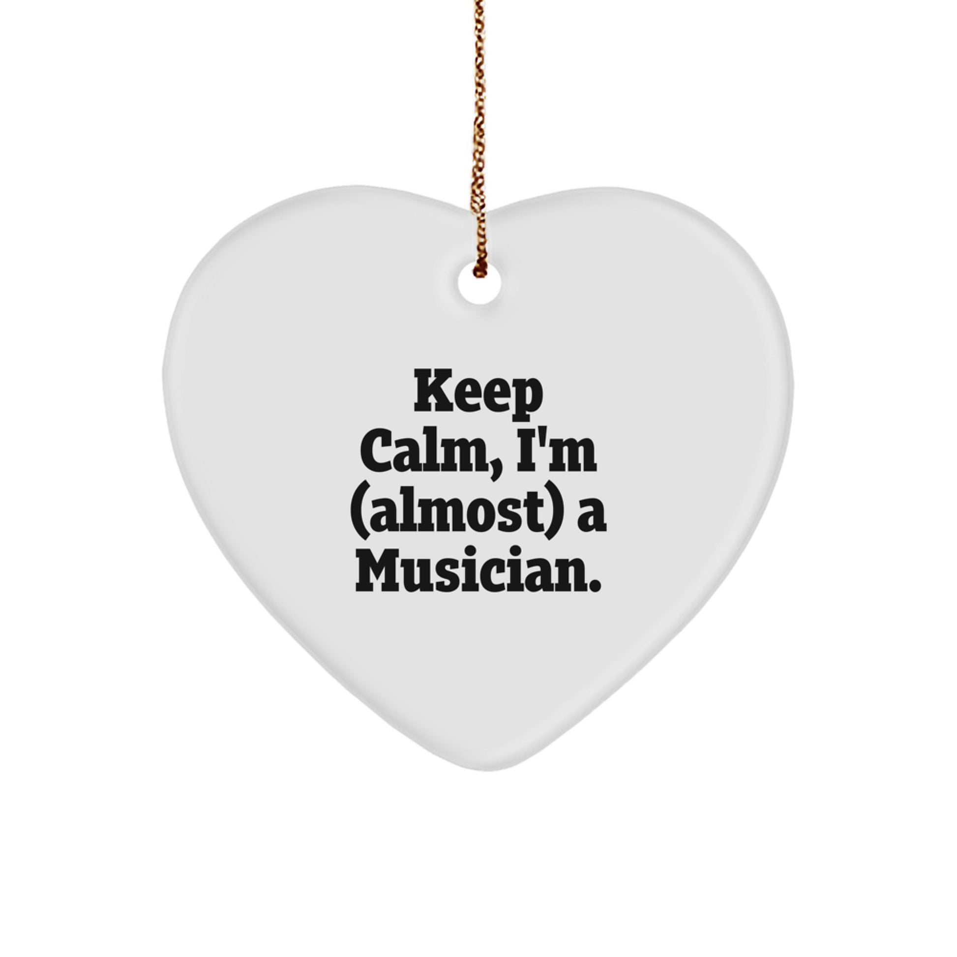 Musician Keep Calm Heart Ornament Christmas Gift for Coworkers Idea - Image 1