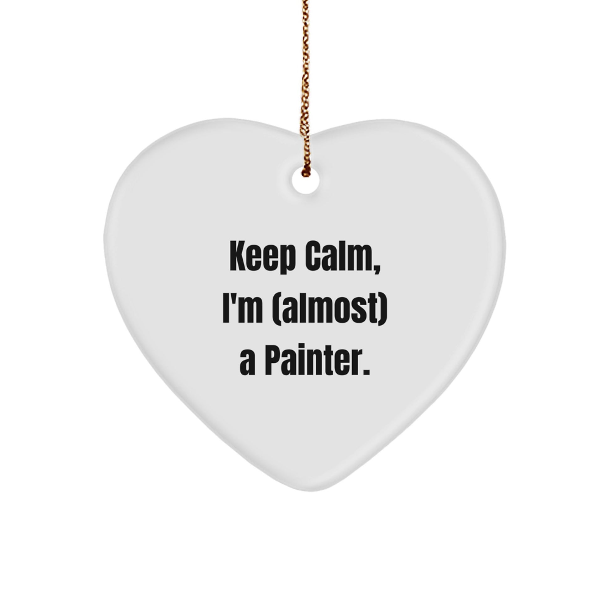 Painter Keepsake Christmas Ornament for Him Gift – Heart-Shaped White - Image 1