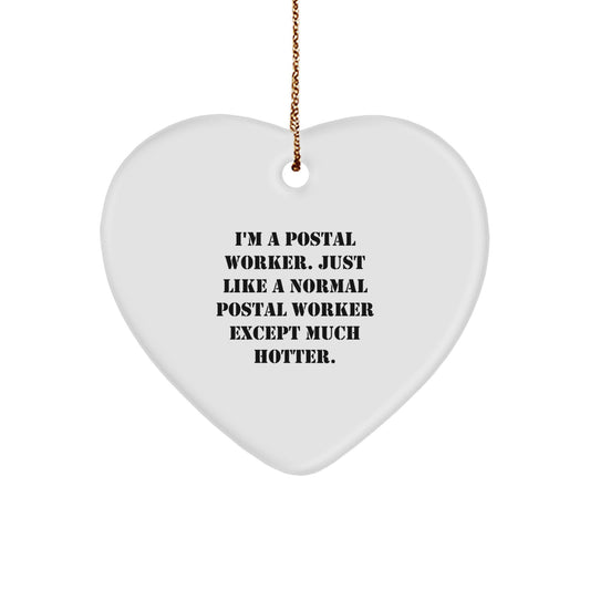 Funny Postal Worker Gifts from Friends and Family - Heart Ornament for Christmas Unique Presents - Image 1