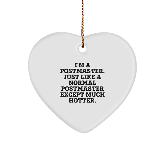 MDF Heart Christmas Ornament for Coworkers Gift Idea I'm a Postmaster - Image 1