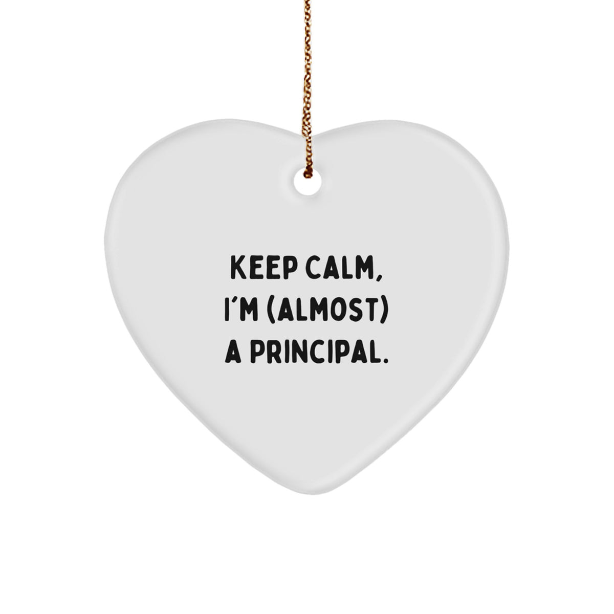 Principal Keepsake Christmas Ornament for Him Gift - Heart Shaped White - Image 1