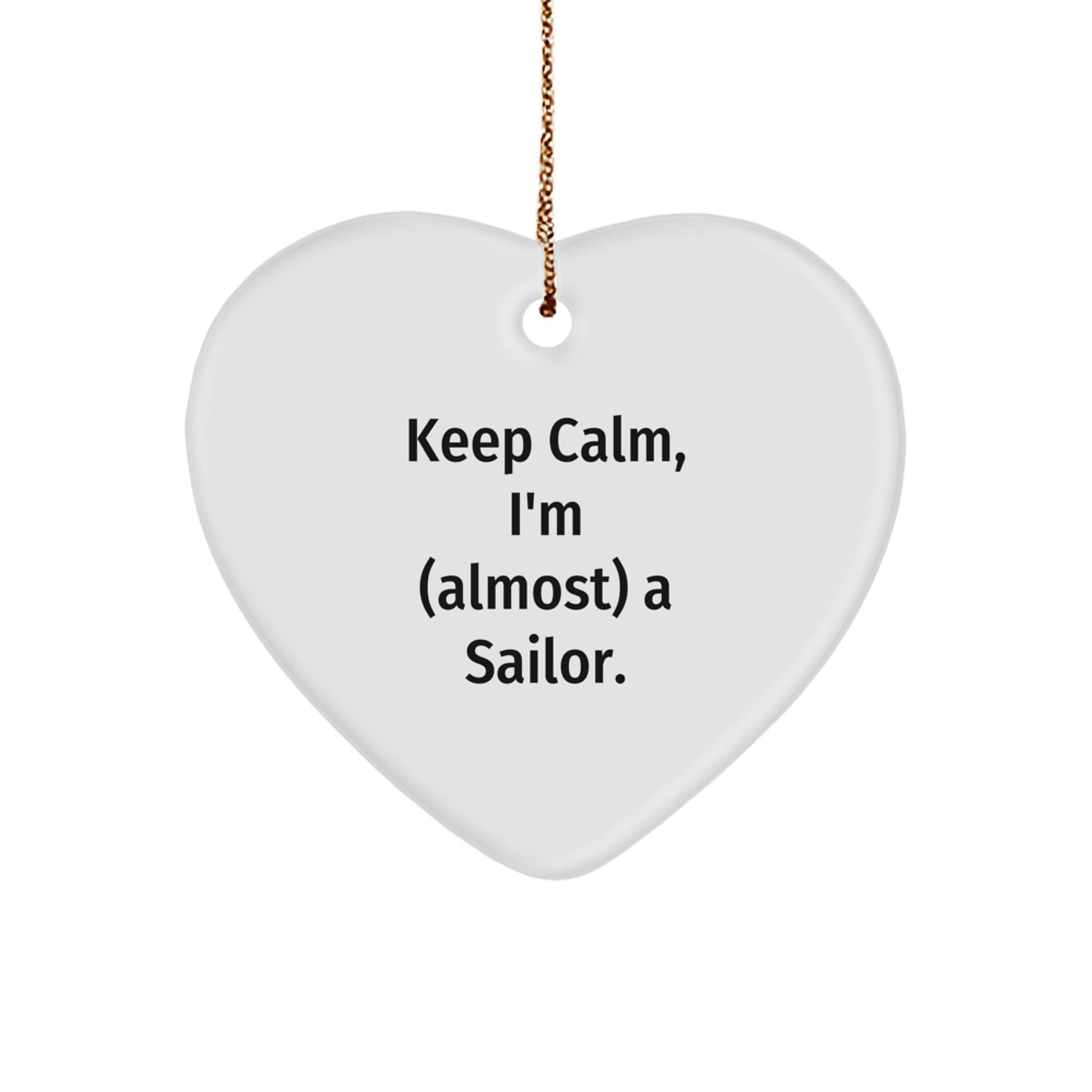 Funny Sailor Heart Ornament Gifts from Men to Sons, Unique Christmas Unique Gifts for Sailors, Heart Shaped Decorations - Image 1