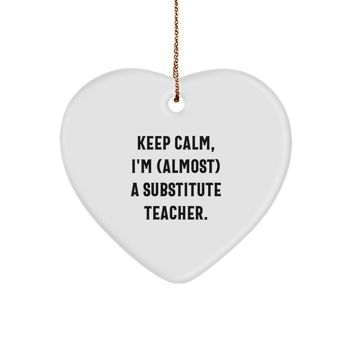 Christmas Gift for Her Substitute Teacher Heart Ornament Present - Image 1