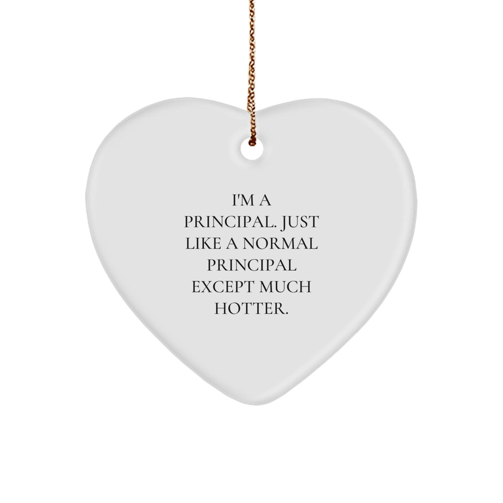 Funny Principal Gifts from Friends and Coworkers, Heart Ornament, Christmas Unique Gifts for Principal Men - Image 1