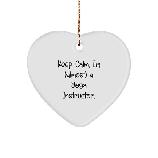Christmas Gift for Teens Surprise Yoga Instructor Heart Ornament - Image 1