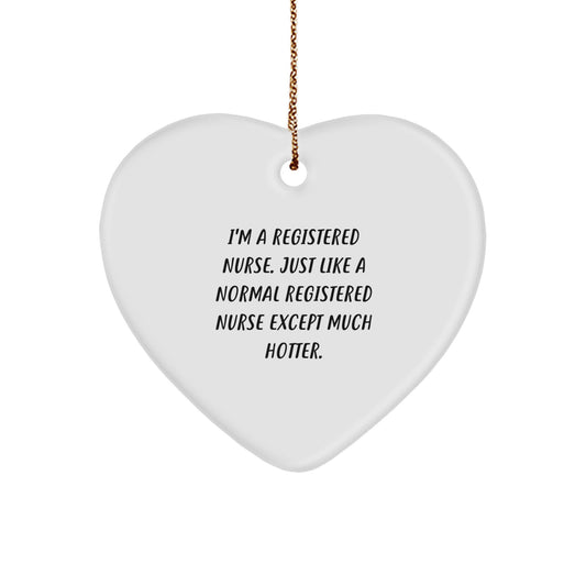 Funny Registered Nurse Gifts for Coworkers, Heart Ornament, Christmas Unique Gifts, Gifts from Women, for Men, Friends, Family - Image 1