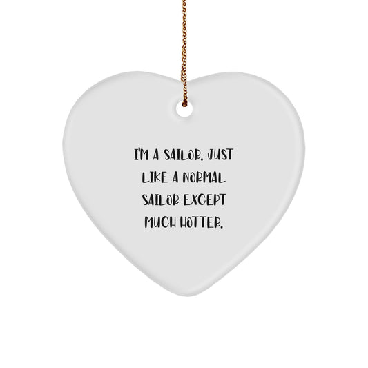 Sailor Heart Ornament, Funny Gift from Friends for Sweetheart, Christmas Unique Gifts for Sailor Men - Image 1