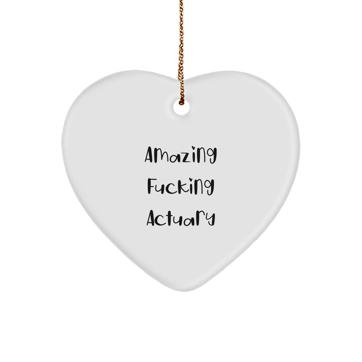 Christmas Gift for Her Actuary Keepsake Heart Ornament Present - Image 1