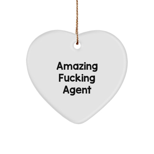 Family Treasure Agent Heart Ornament Keepsake Christmas Gift - Image 1