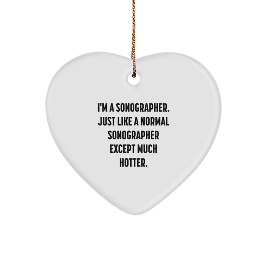 Funny Sonographer Heart Ornament Gifts from Men to Sonographers, Unique Christmas Unique Gifts for Sonographer Friends - Image 1