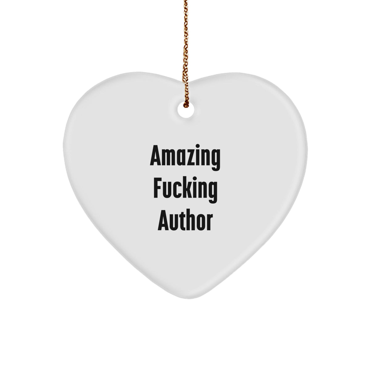 Edgy Author Heart Ornament Novelty for Friends Unique Christmas Gift - Image 1