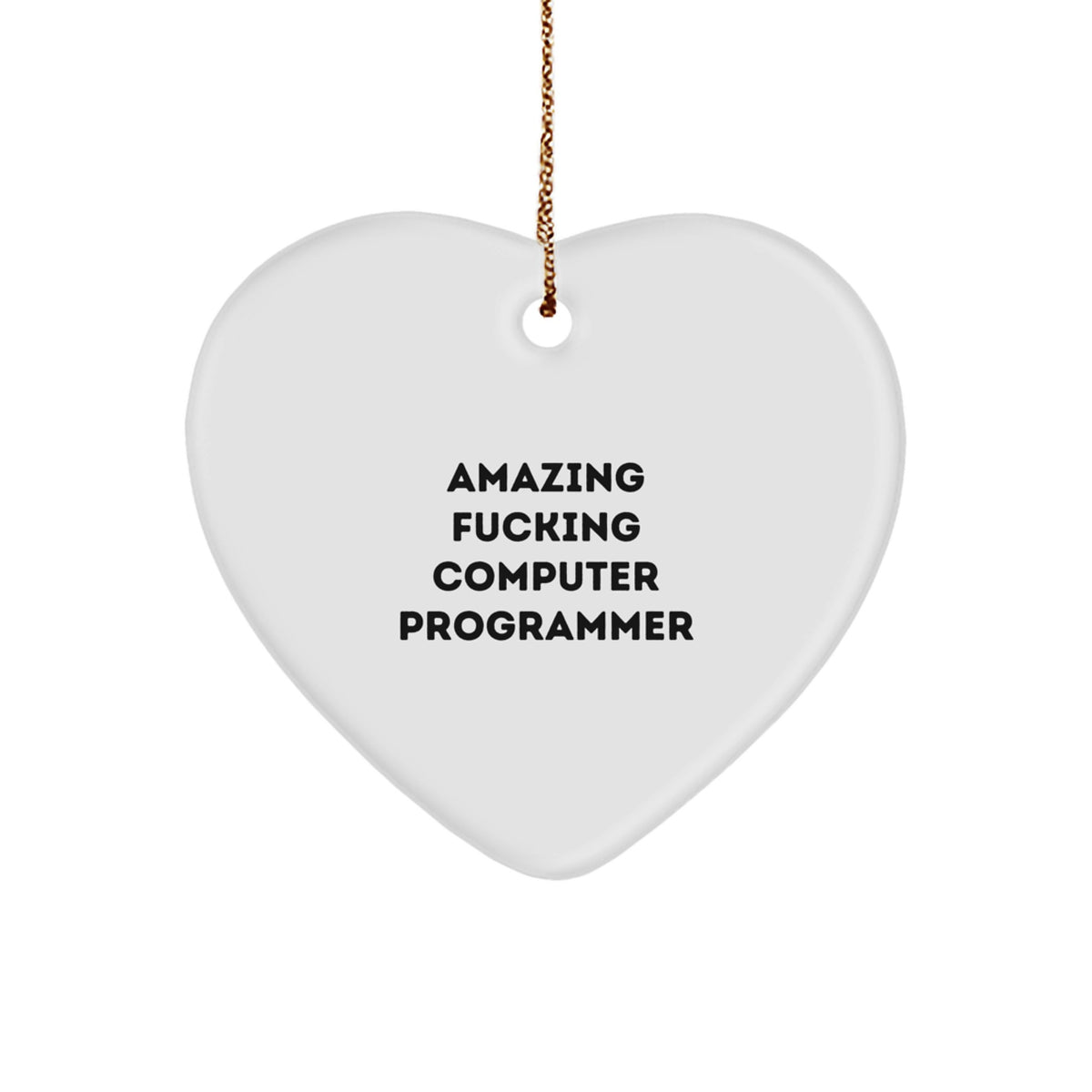 Favorite Computer Programmer Heart Christmas Ornament for Happy Kids Gift - Image 1