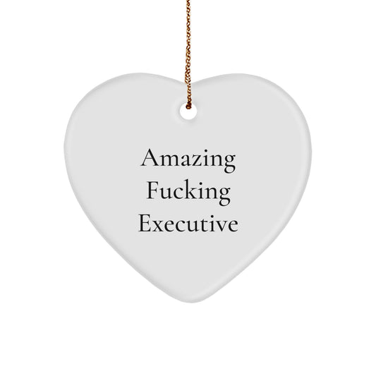Bold Executive Heart Ornament Novelty for Friends – Christmas Gift - Image 1